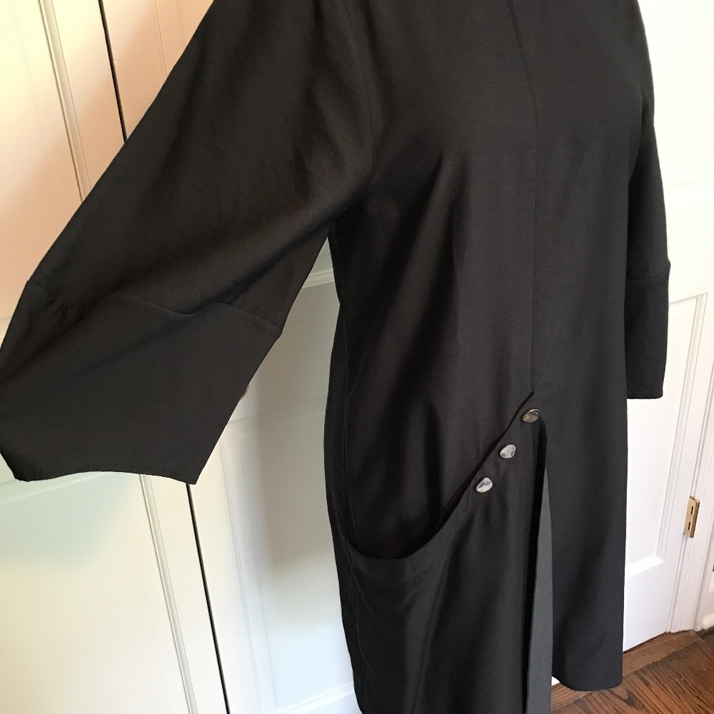 Tibi Navy Asymmetrical Dress w Snap-Button Pocket-size 00